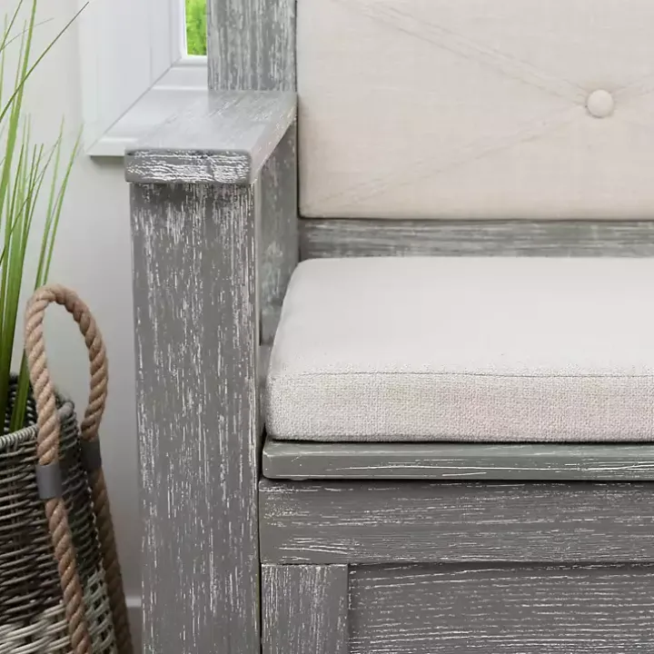 Gray and Beige Carlton Storage Bench