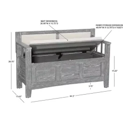 Gray and Beige Carlton Storage Bench