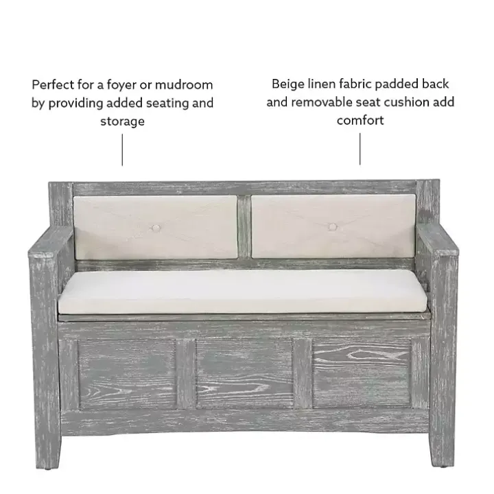 Gray and Beige Carlton Storage Bench