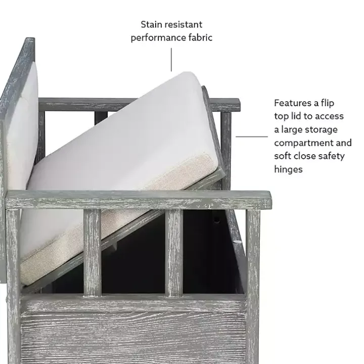 Gray and Beige Carlton Storage Bench