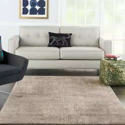 Gray and Beige Tally Textured Area Rug, 5x7