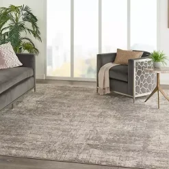 Gray and Beige Tally Textured Area Rug, 7x9