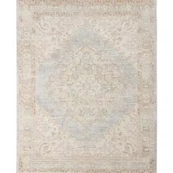 Gray and Beige Vintage Medallion Area Rug, 5x7