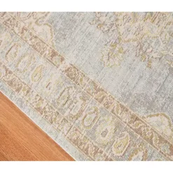 Gray and Beige Vintage Medallion Area Rug, 5x7
