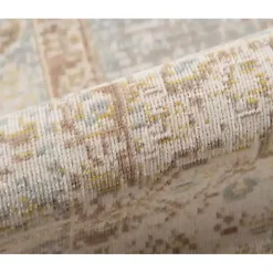 Gray and Beige Vintage Medallion Area Rug, 5x7