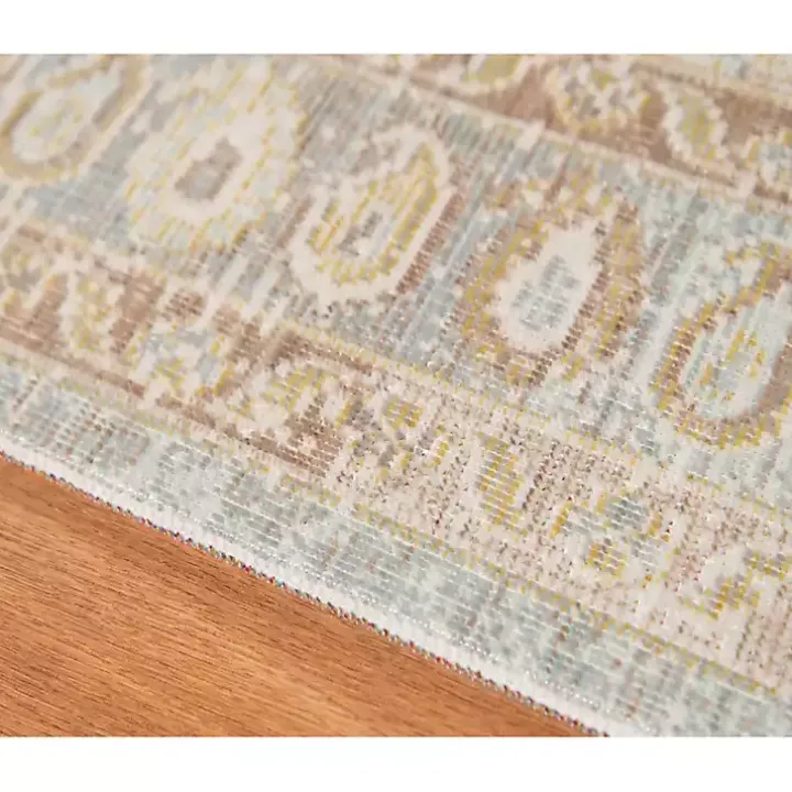 Gray and Beige Vintage Medallion Area Rug, 5x7