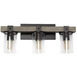 Gray and Black Glass Shade Vanity Light