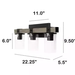 Gray and Black Glass Shade Vanity Light