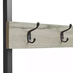 Gray and Black Wood Bench Hall Tree