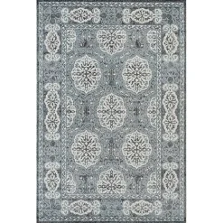 Gray and Blue Alex Area Rug, 5x7