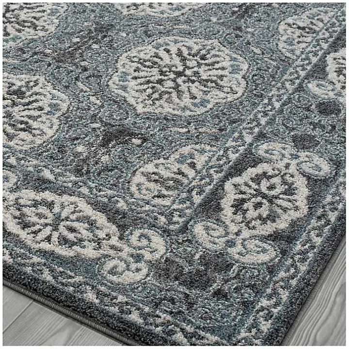 Gray and Blue Alex Area Rug, 5x7