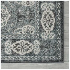 Gray and Blue Alex Area Rug, 5x7