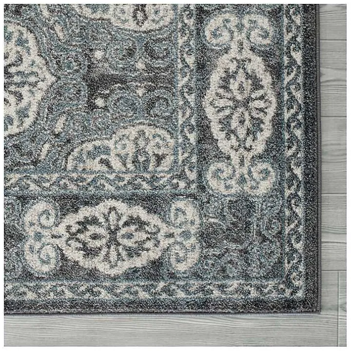 Gray and Blue Alex Area Rug, 5x7