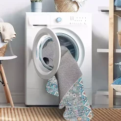 Gray and Blue Barron Washable Area Rug, 5x7