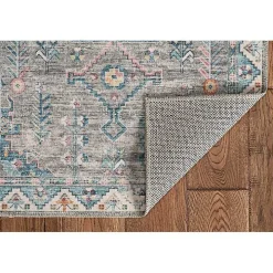 Gray and Blue Barron Washable Area Rug, 5x7