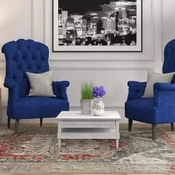 Gray and Blue Traditional Medallion Area Rug, 8x10