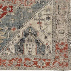 Gray and Blue Traditional Medallion Area Rug, 8x10