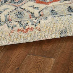 Gray and Blue Traditional Medallion Area Rug, 8x10