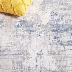 Gray and Blue Whisper Abstract Area Rug, 5x7