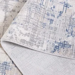 Gray and Blue Whisper Abstract Area Rug, 8x10