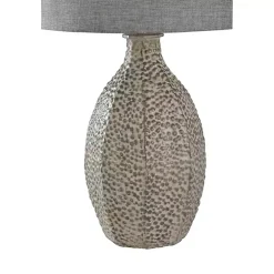 Gray and Cream Textured Table Lamp