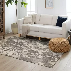 Gray and Cream Wray Modern Area Rug, 5x8