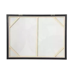 Gray and Gold Abstract Framed Canvas Art Print