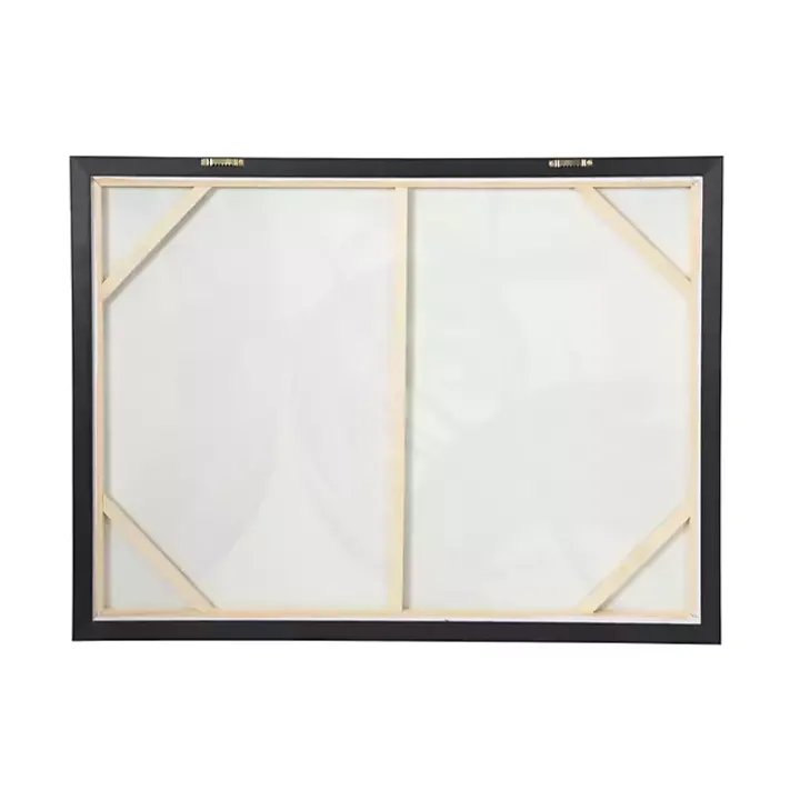 Gray and Gold Abstract Framed Canvas Art Print