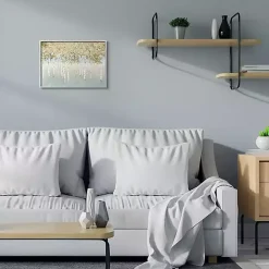 Gray and Gold Tree Framed Art Print