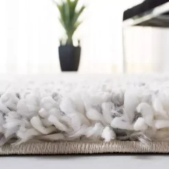 Gray and Ivory Fontana Shag Runner, 2x8