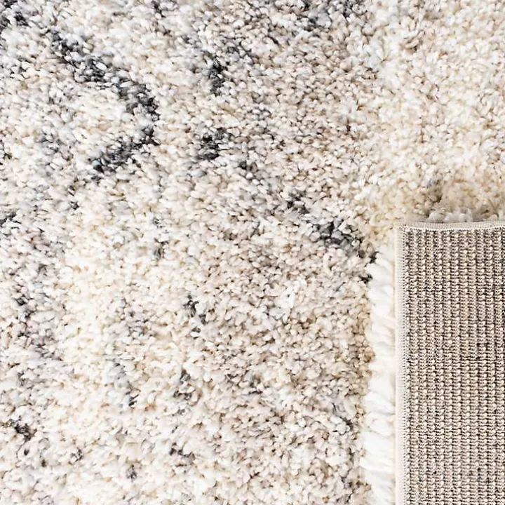 Gray and Ivory Fontana Shag Runner, 2x8