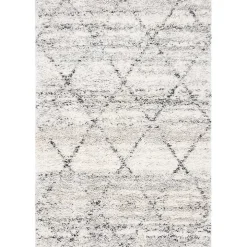 Gray and Ivory Fontana Shag Area Rug, 5x7
