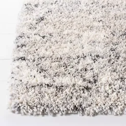 Gray and Ivory Fontana Shag Area Rug, 5x7