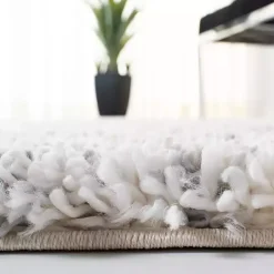 Gray and Ivory Fontana Shag Area Rug, 5x7