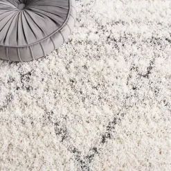 Gray and Ivory Fontana Shag Area Rug, 5x7