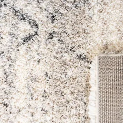 Gray and Ivory Fontana Shag Area Rug, 5x7