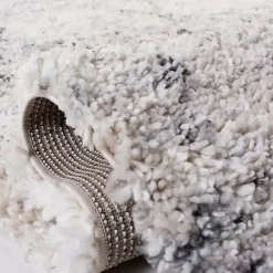 Gray and Ivory Fontana Shag Area Rug, 6x6