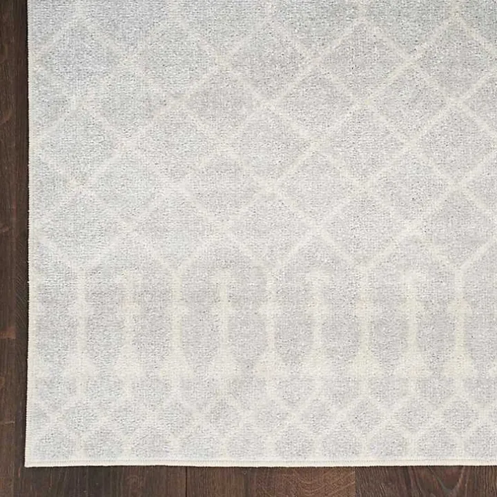 Gray and Ivory Moroccan Trellis Area Rug, 3x5