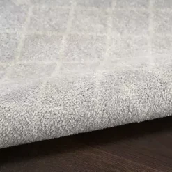 Gray and Ivory Moroccan Trellis Area Rug, 3x5