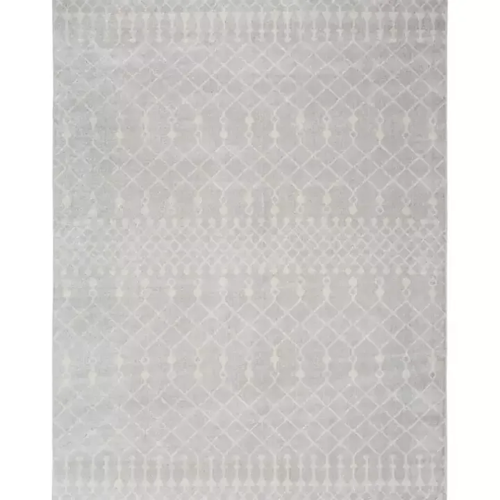 Gray and Ivory Moroccan Trellis Area Rug, 7x9