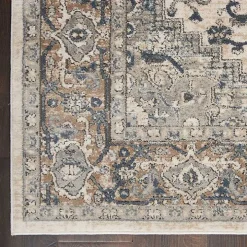 Gray and Ivory Nadia Medallion Runner, 2x10