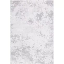 Gray and Ivory Whisper Abstract Area Rug, 5x7
