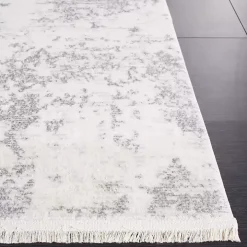 Gray and Ivory Whisper Abstract Area Rug, 5x7