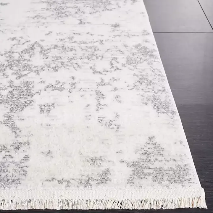 Gray and Ivory Whisper Abstract Area Rug, 5x7