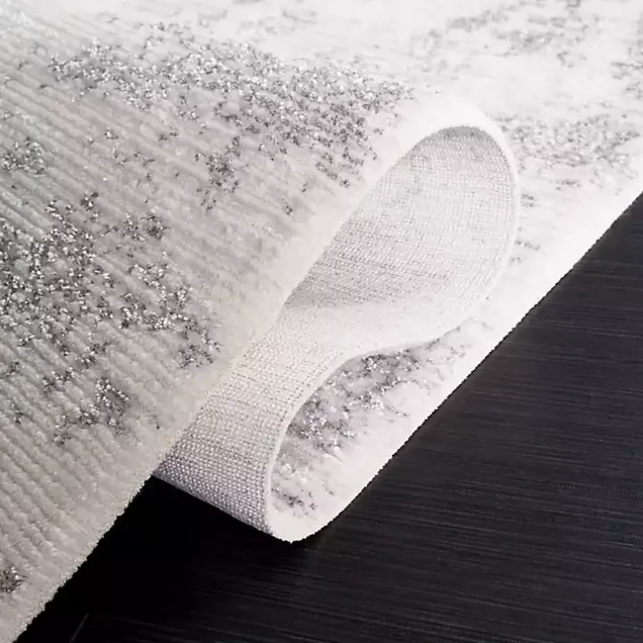 Gray and Ivory Whisper Abstract Area Rug, 5x7