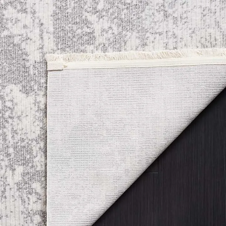 Gray and Ivory Whisper Abstract Area Rug, 5x7