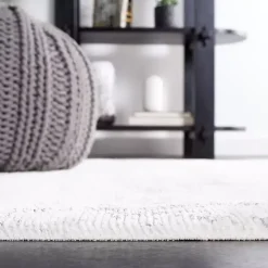 Gray and Ivory Whisper Abstract Area Rug, 8x10