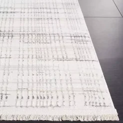 Gray and Ivory Whisper Striated Area Rug, 5x7