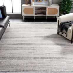 Gray and Ivory Whisper Striated Area Rug, 8x10