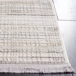 Gray and Ivory Whisper Striated Area Rug, 8x10